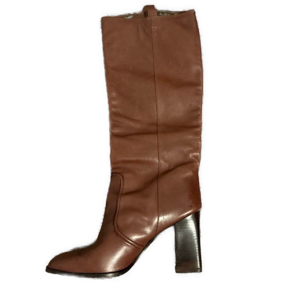 diane von furstenberg Solid Chocolate Brown Genuine leather knee high boots 9